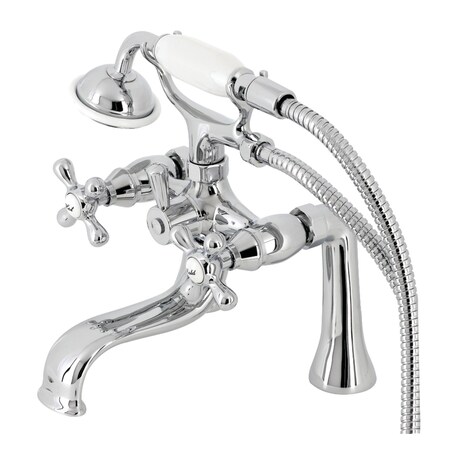 Kingston Brass KS228C Deck Mount Clawfoot Tub Faucet with Hand Shower, Polished Chrome KS228C